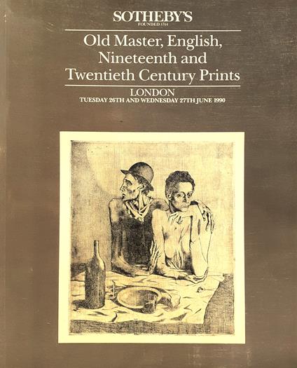 Sotheby's Old Master, Nineteenth and Twentieth Century Prints London 1990 - copertina