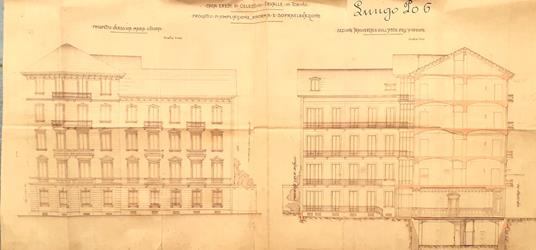 Prospetto architettonico Torino Lungo Po attuale Corso Cairoli - copertina