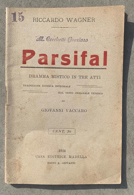 Parsifal. Dramma mistico in tre atti - copertina