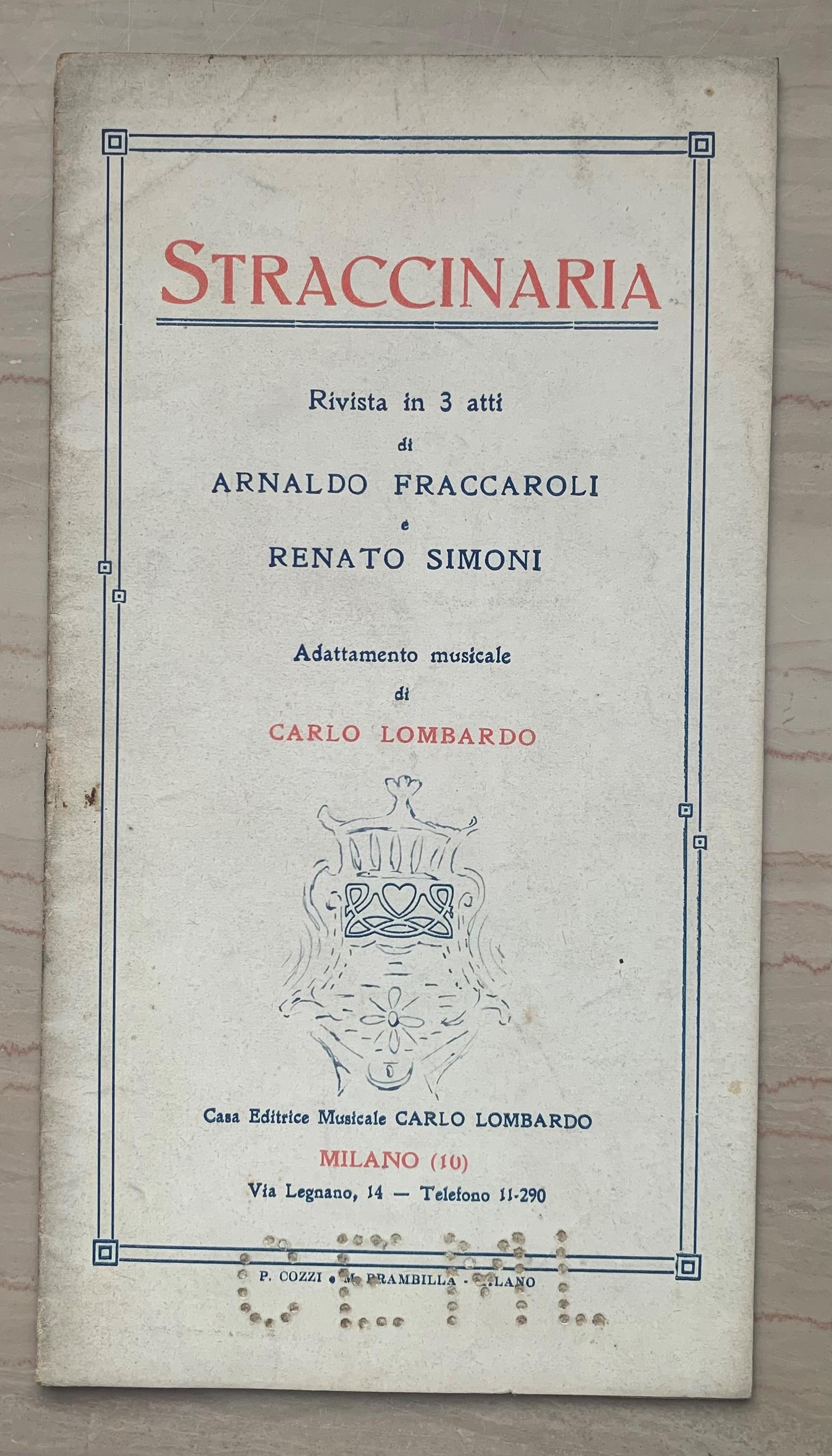 Straccinaria. Rivista in 3 atti