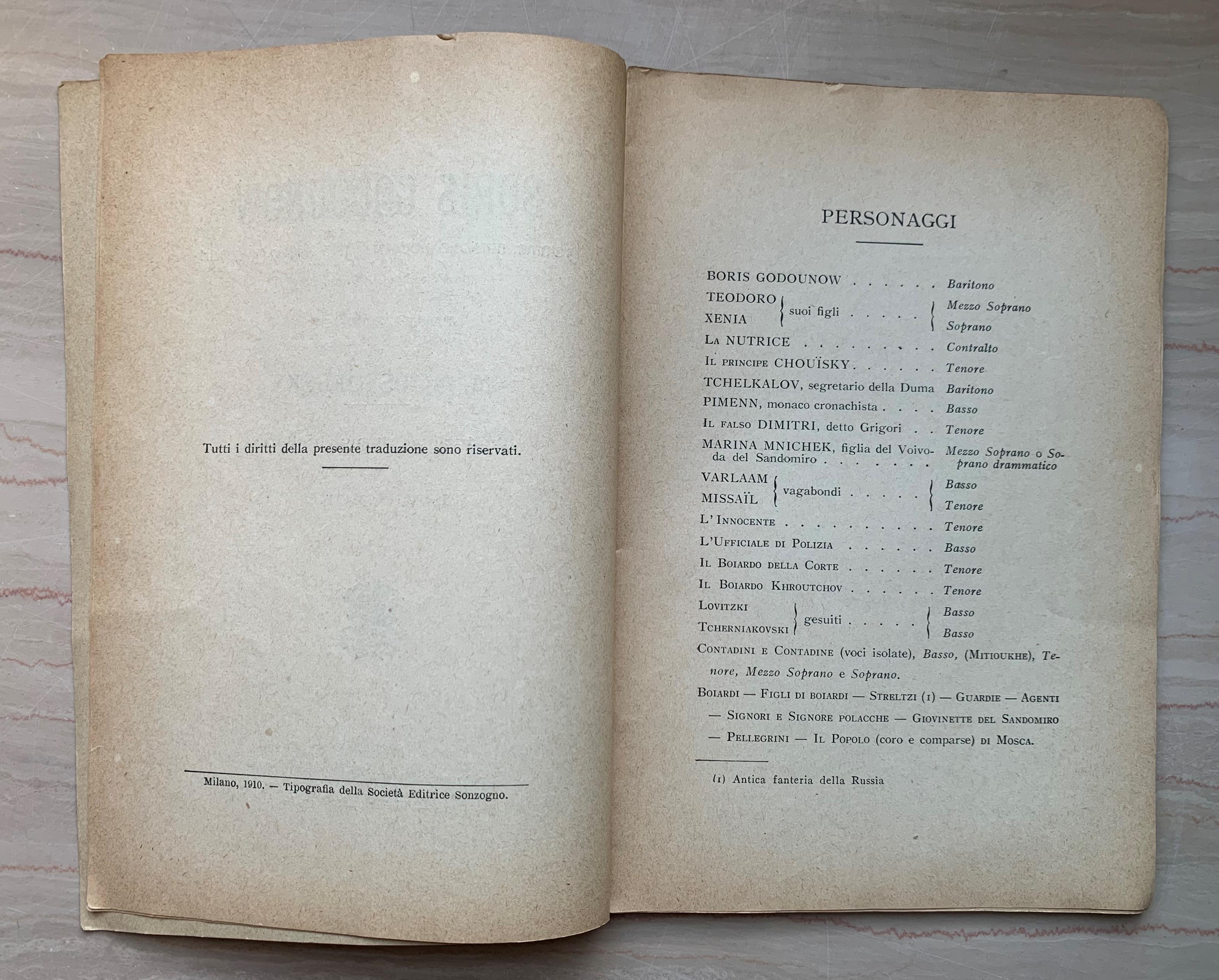 Boris Godounow. Dramma musicale popolare in 3 atti e 7 quadri (da Pouchine e Karamzine)