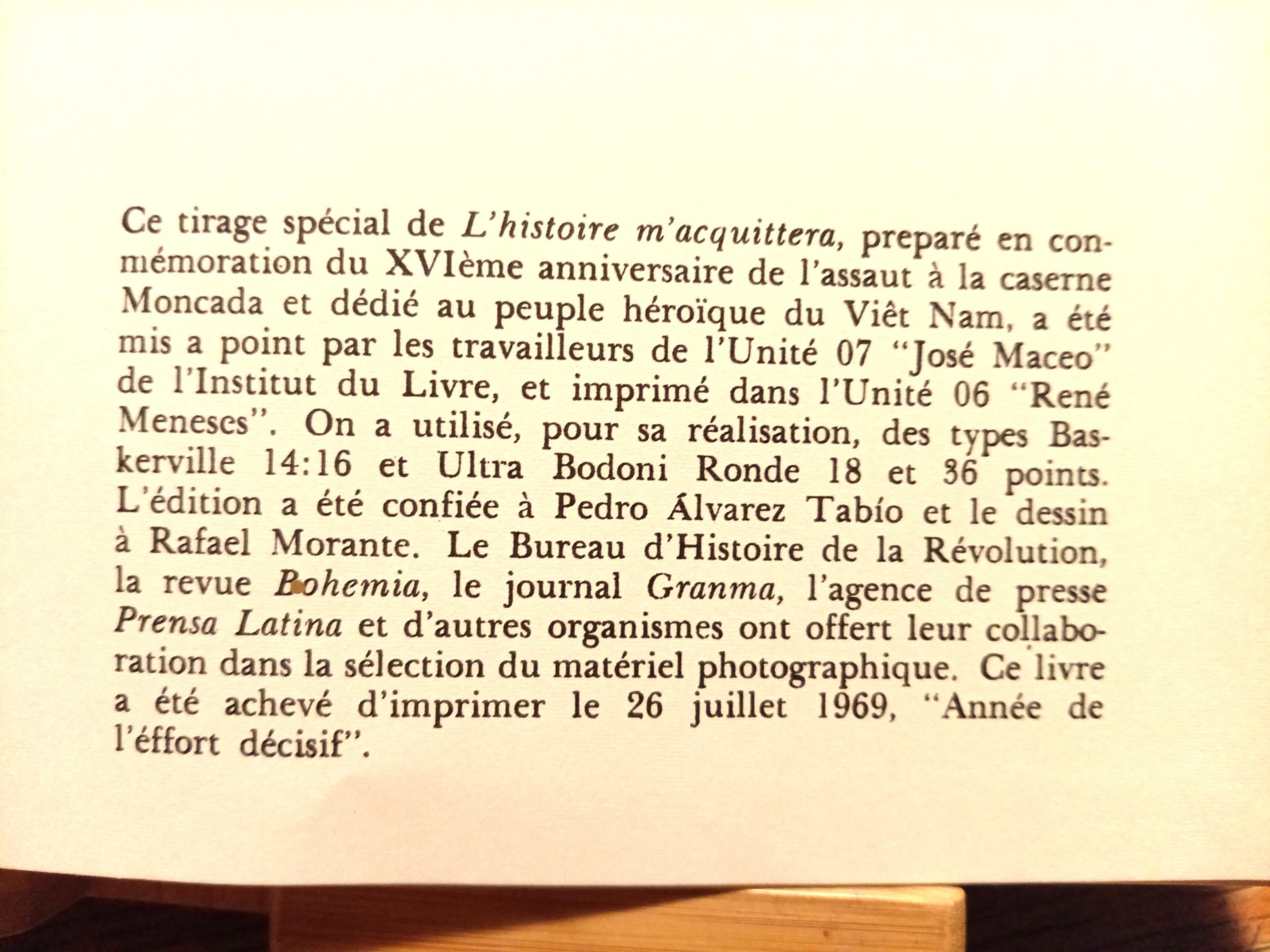 Fidel Castro l'histoire m'acquitterà edizione speciale Viet Nam