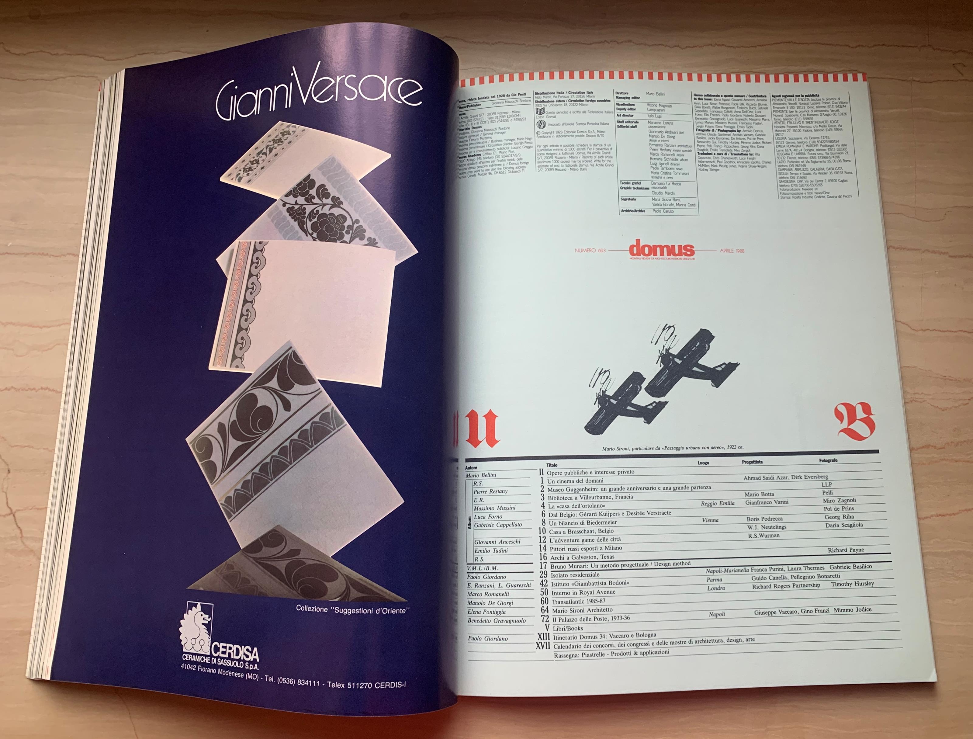 domus. Monthly Review of Architecture Interiors Design Art aprile 1988 numero 693