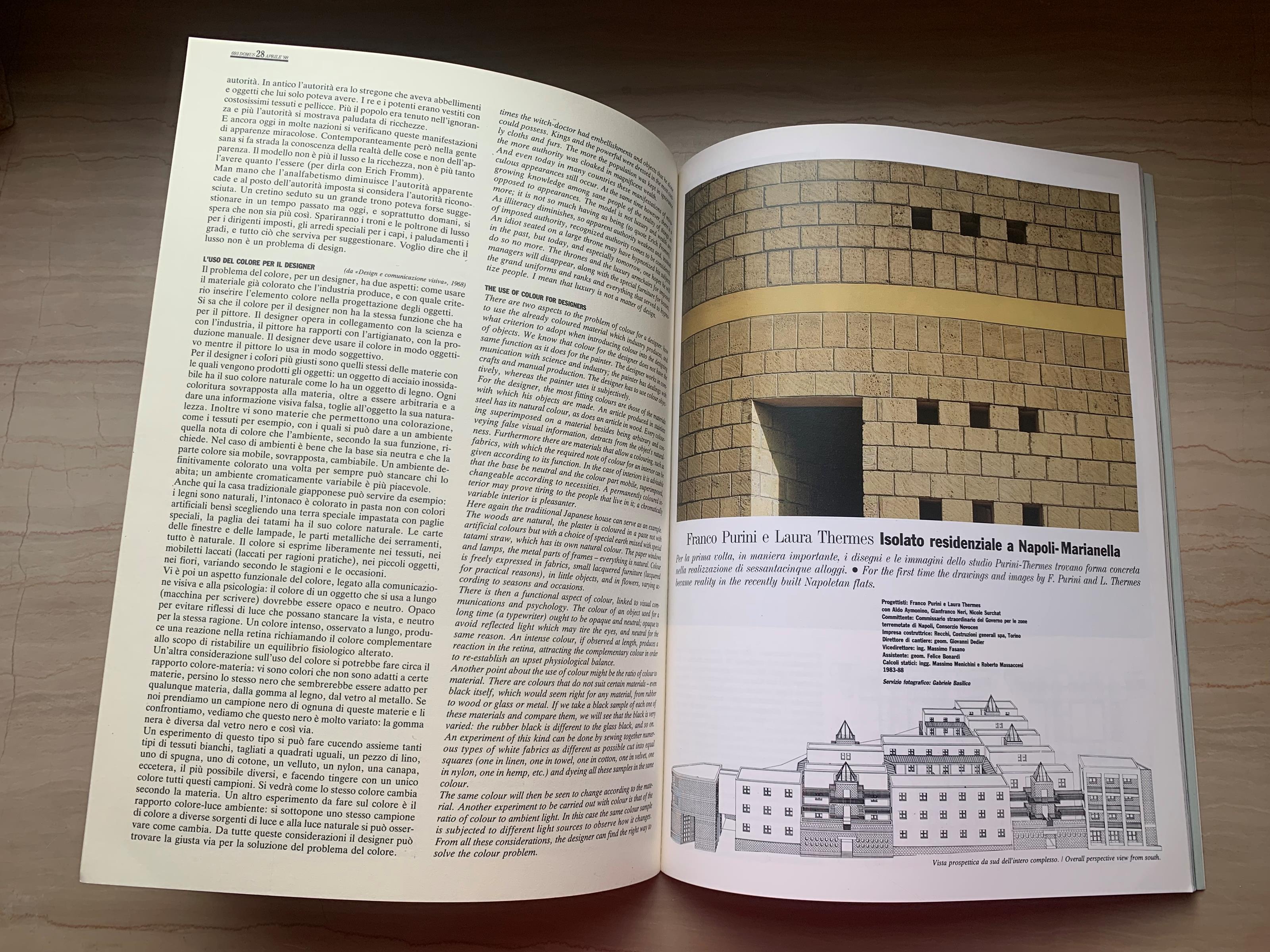 domus. Monthly Review of Architecture Interiors Design Art aprile 1988 numero 693