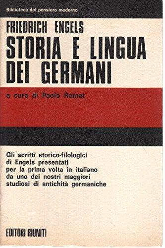 Storia e lingua dei Germani - Friedrich Engels - copertina
