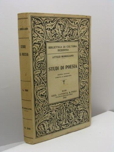 Studi di poesia - Attilio Momigliano - copertina