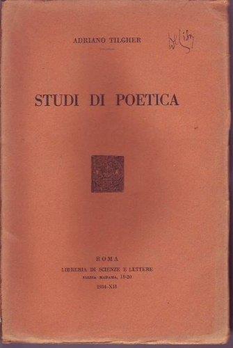Studi di poetica - Adriano Tilgher - copertina