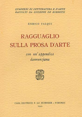 Ragguaglio sulla prosa d'arte - Enrico Falqui - copertina