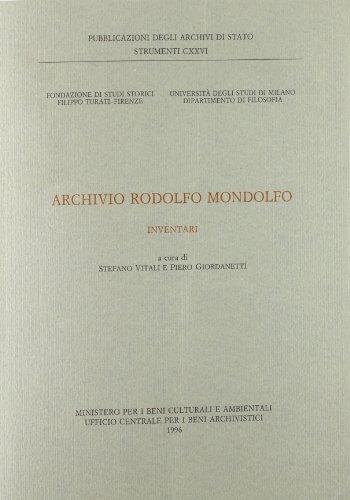 Archivio Rodolfo Mondolfo. Inventari