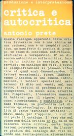 Critica E Autocritica . Metodi Letterari E Pratica Sociale