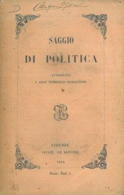 Saggio di Politica - copertina