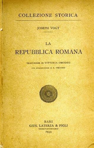 La repubblica romana - Joseph Vogt - copertina