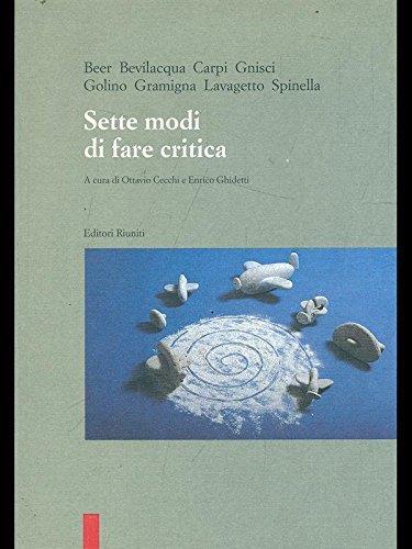Sette modi di fare critica - Enrico Ghidetti - copertina