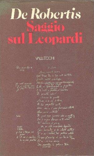 Saggio sul Leopardi - Giuseppe De Robertis - copertina