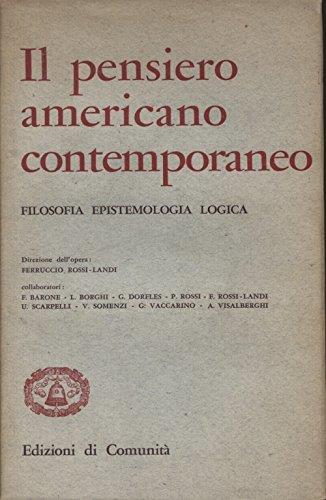 Il pensiero americano contemporaneo - Rossi - copertina
