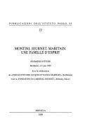 Montini, Journet, Maritain: une famille d'esprit. Journées d'études (Molsheim, 4-5 juin 1999)