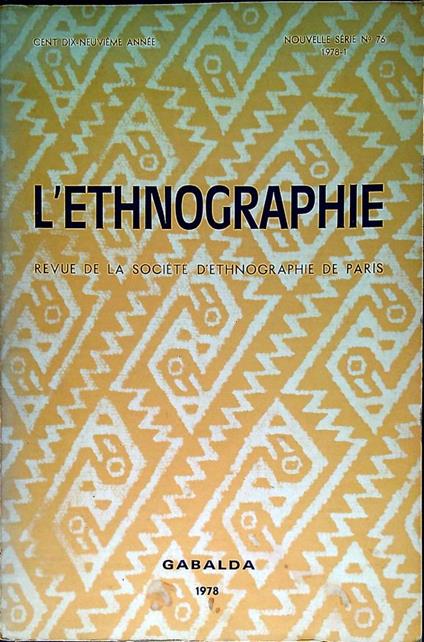 L' Ethnographie Nouvelle serie n.76 - copertina