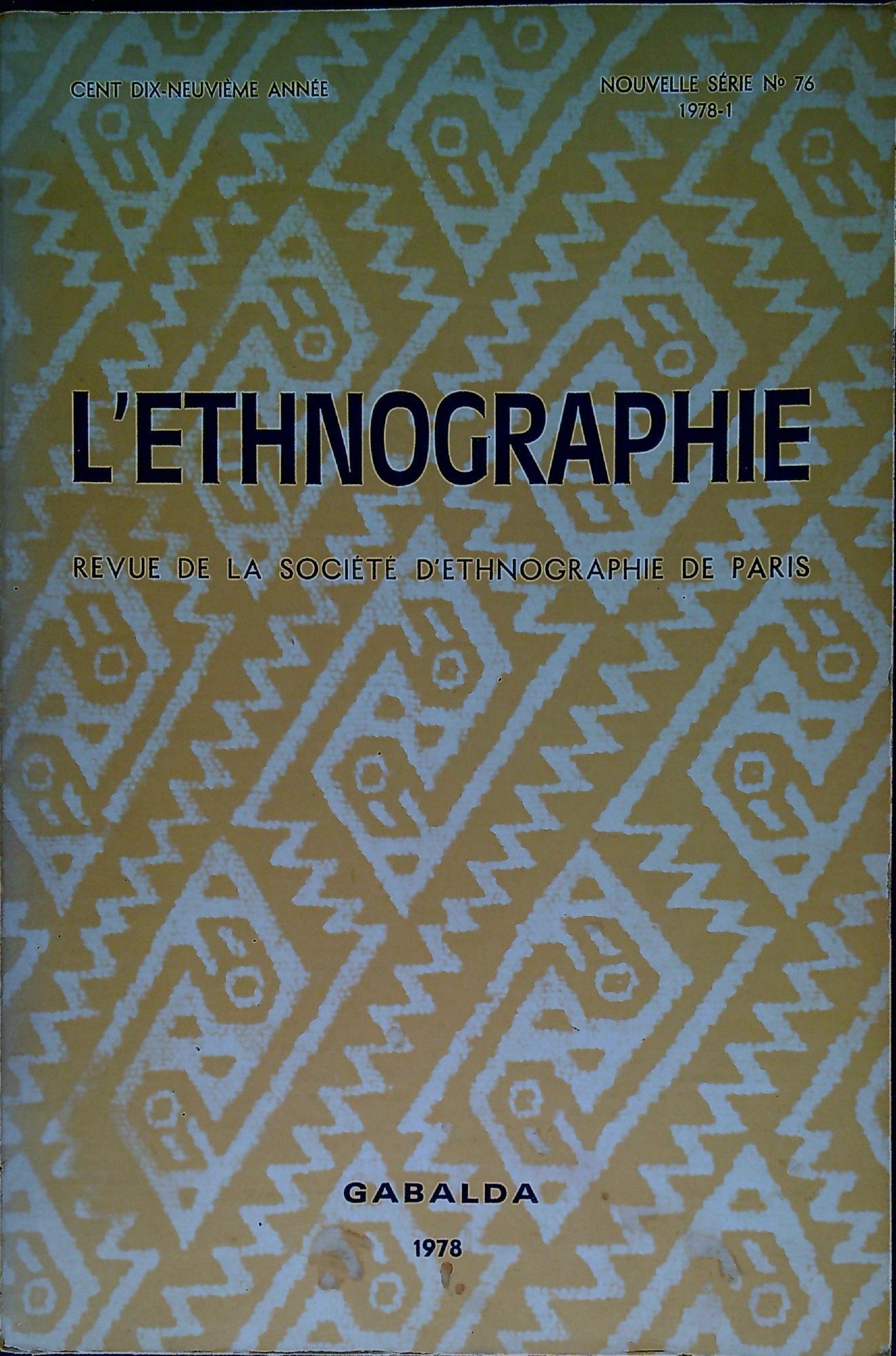 L' Ethnographie Nouvelle serie n.76
