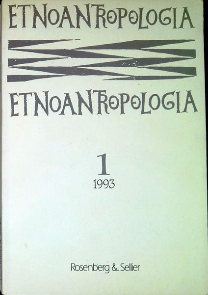 Etnoantropologia n.1 1993 - copertina