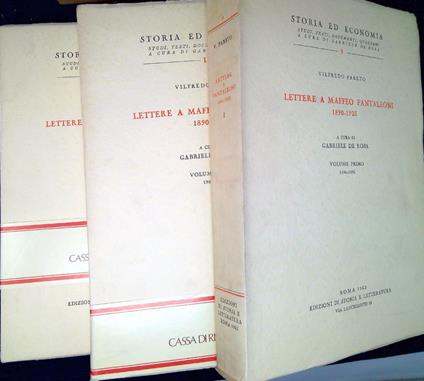 Lettere a Maffeo Pantaleoni : 1890-1923 - Vilfredo Pareto - copertina