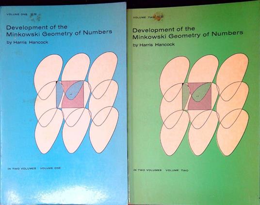 Development of the Minkowski geometry of numbers Two volumes set - Harris Hancock - copertina