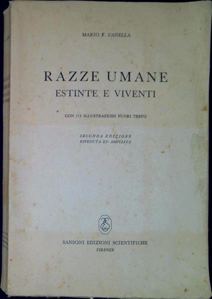 Razze umane estinte e viventi - copertina