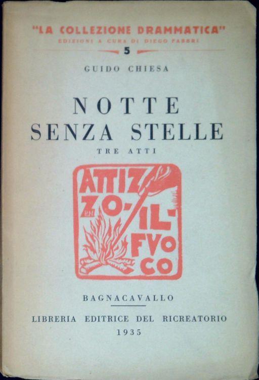 Notte senza stelle : tre atti - Guido Chiesa - copertina