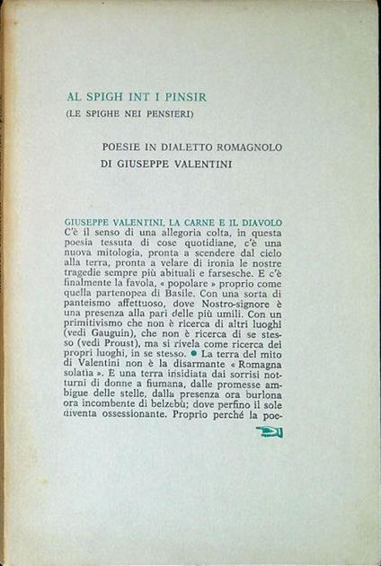 Al spigh int i pinsir : poesie in dialetto romagnolo - Giuseppe Valentini - copertina