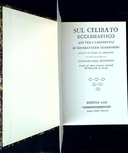Sul celibato ecclesiastico lettera parenetica di Giambattista Guadagnini - copertina