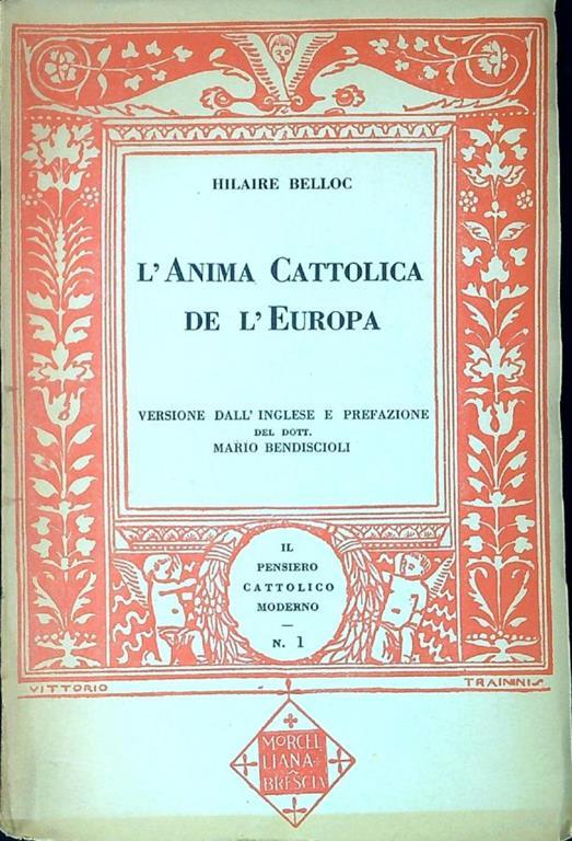 L' anima cattolica de l'Europa - Hilaire Belloc - copertina