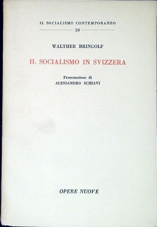 Il socialismo in Svizzera - copertina
