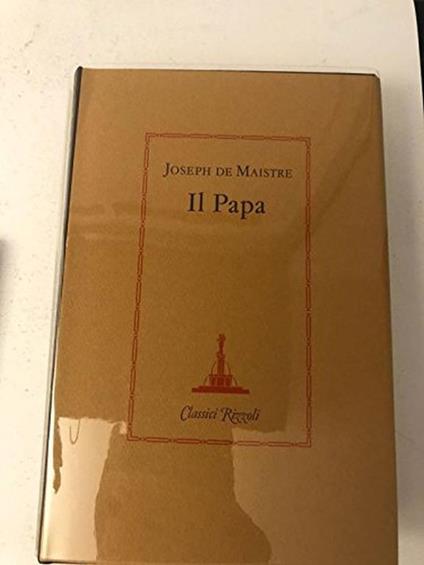 Il papa - Joseph de Maistre - copertina