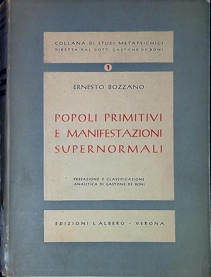 Popoli primitivi e manifestazioni supernormali - Ernesto Bozzano - copertina