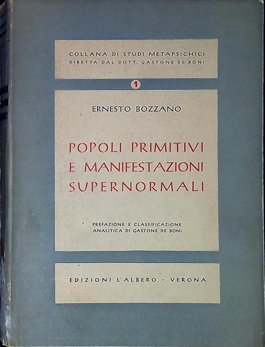 Popoli primitivi e manifestazioni supernormali - Ernesto Bozzano - copertina