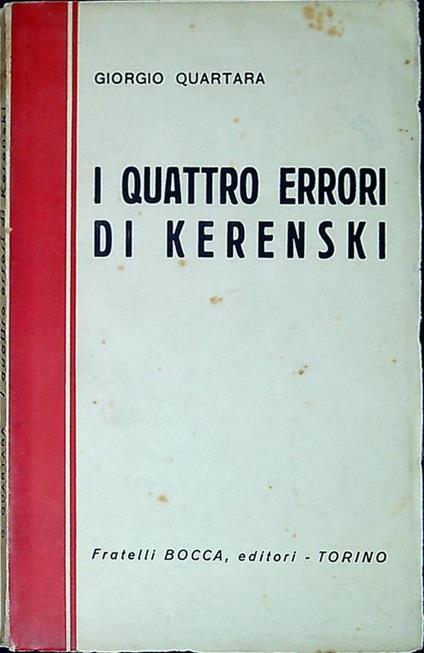 I quattro errori di Kerenski - Giorgio Quartara - copertina