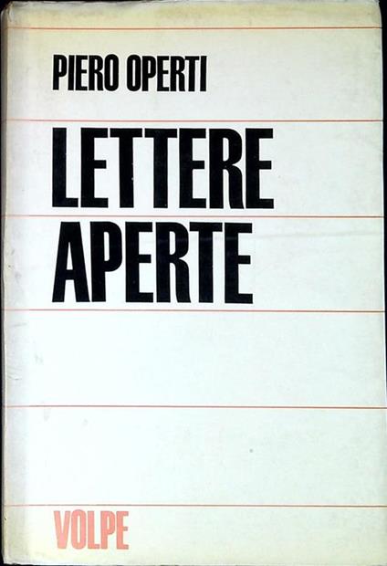 Lettere aperte - Piero Operti - copertina