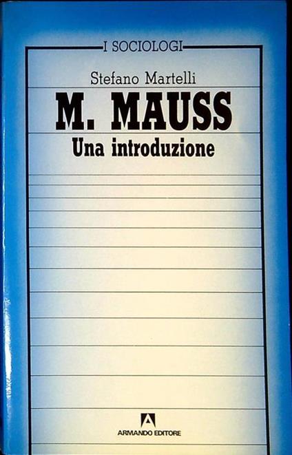 M. Mauss, una introduzione - copertina