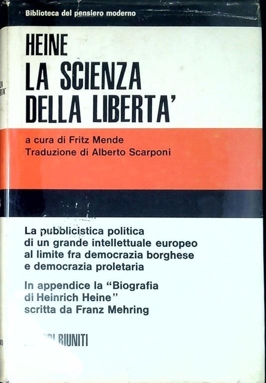 La scienza della libertà : scritti politici - Heinrich Heine - copertina
