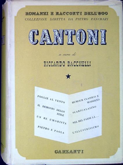 Cantoni - Riccardo Bacchelli - copertina
