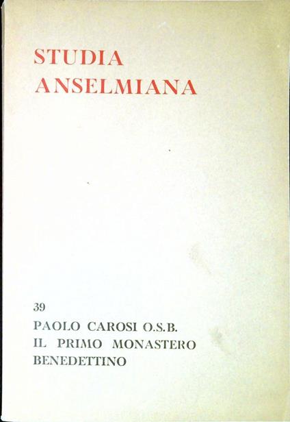 Studia Anselmiana - Paolo Caroli - copertina