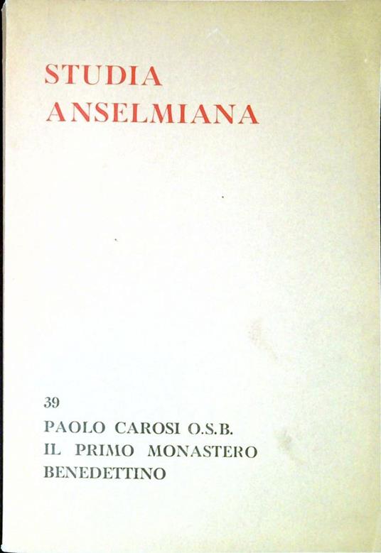 Studia Anselmiana - Paolo Caroli - copertina