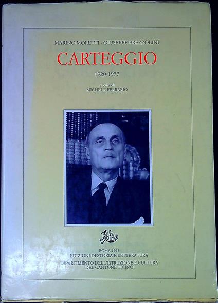 Carteggio, 1920-1977 - copertina