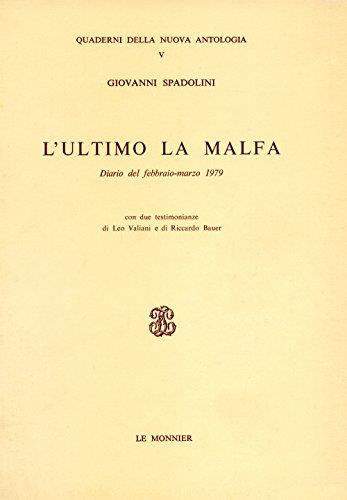 L' ultimo La Malfa - Giovanni Spadolini - copertina