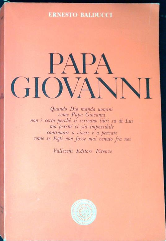 Papa Giovanni - Ernesto Balducci - copertina