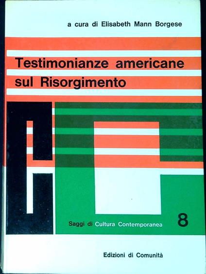 Testimonianze americane sul Risorgimento - copertina