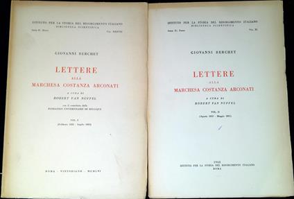 Lettere alla marchesa Costanza Arconati - copertina