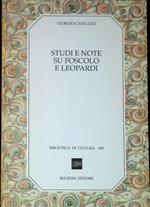 Studi e note su Foscolo e Leopardi