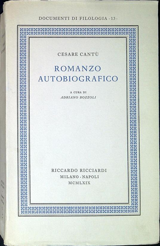 Romanzo autobiografico - copertina