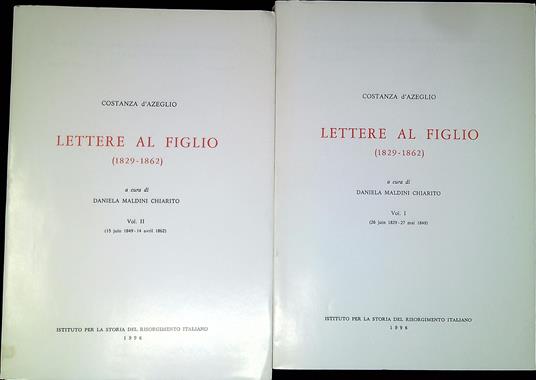 Lettere al figlio, 1829-1862 - copertina