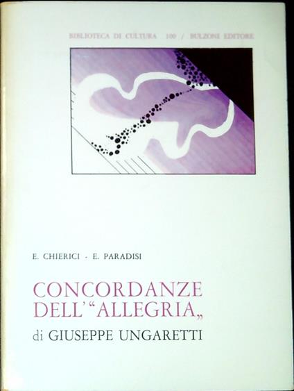 Concordanze dell'Allegria di Giuseppe Ungaretti - copertina